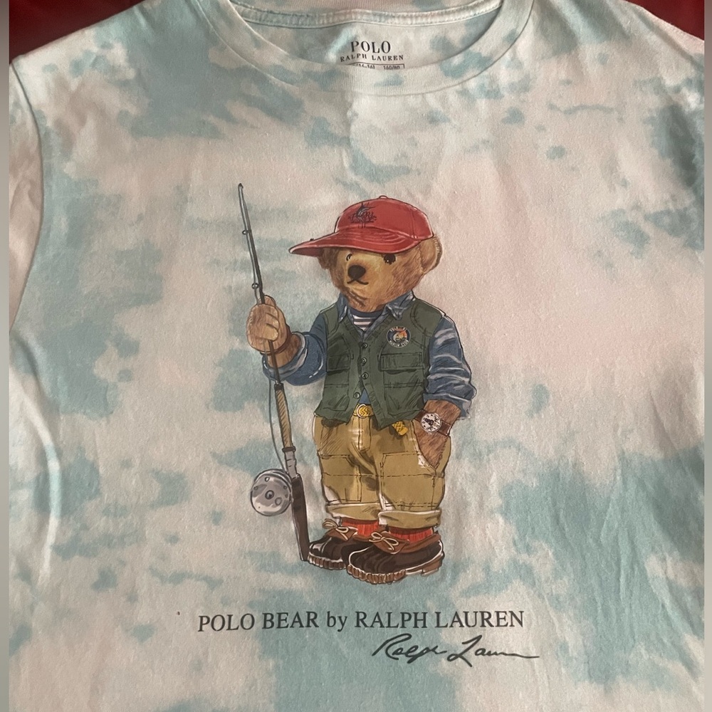 Polo Ralph Lauren boys bear hoodie & matching bear tee size large 14-16 in EUC‼️ - Picture 7 of 9